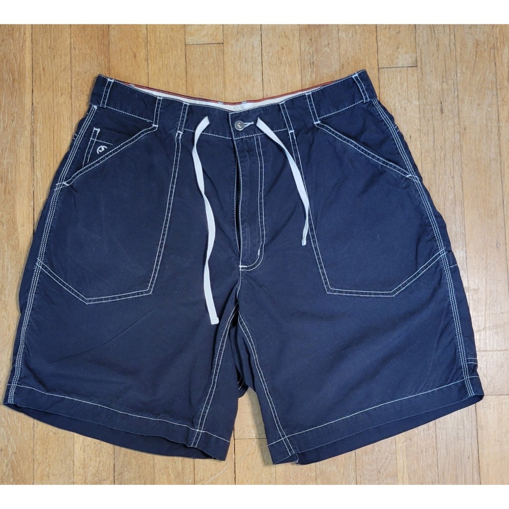 AIGLE Mens Utility Shorts 36 Navy 100% Cotton Contrast Stitch French Outdoor - Picture 2 of 8